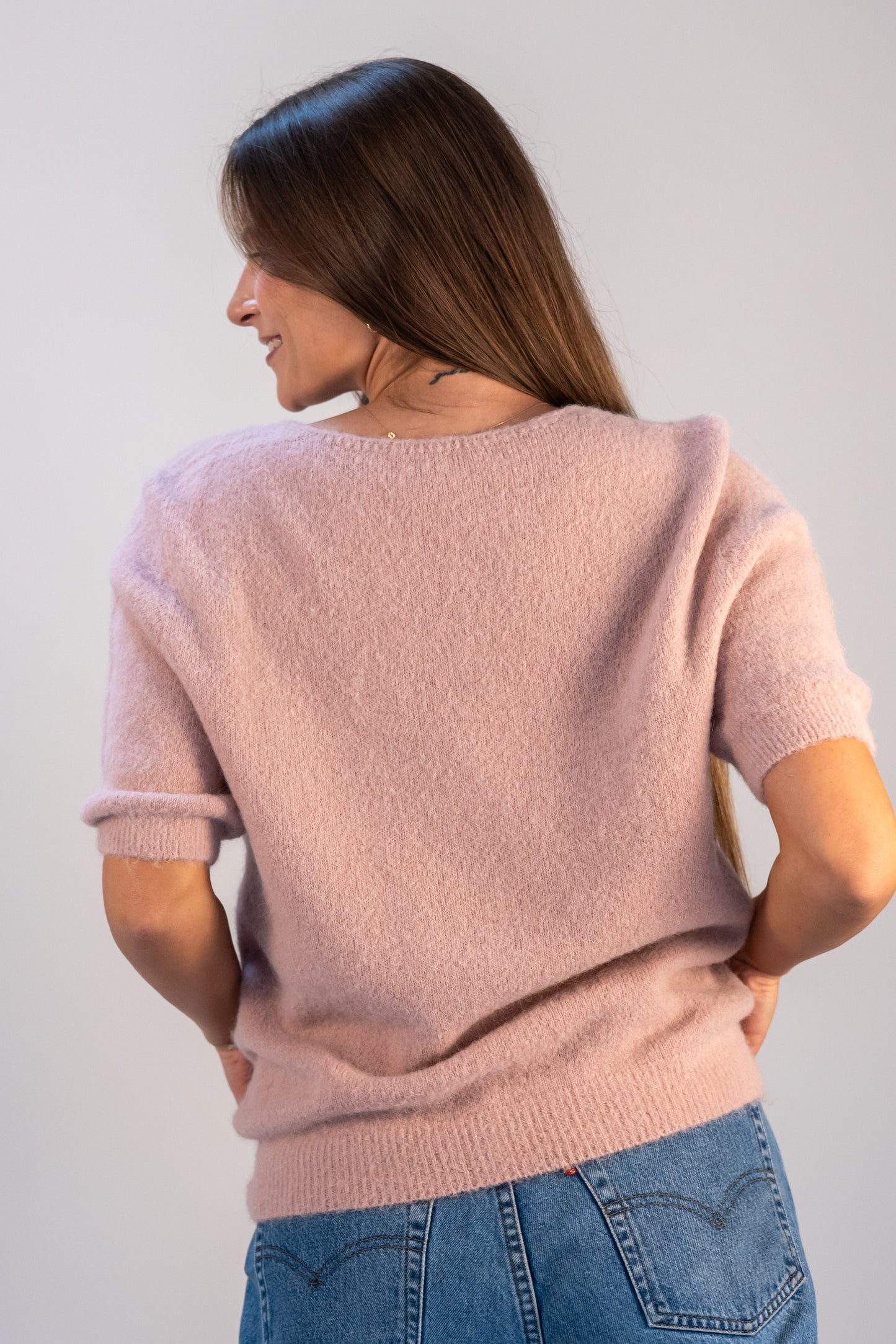 Megztinis "Soft Embrace" rožinis