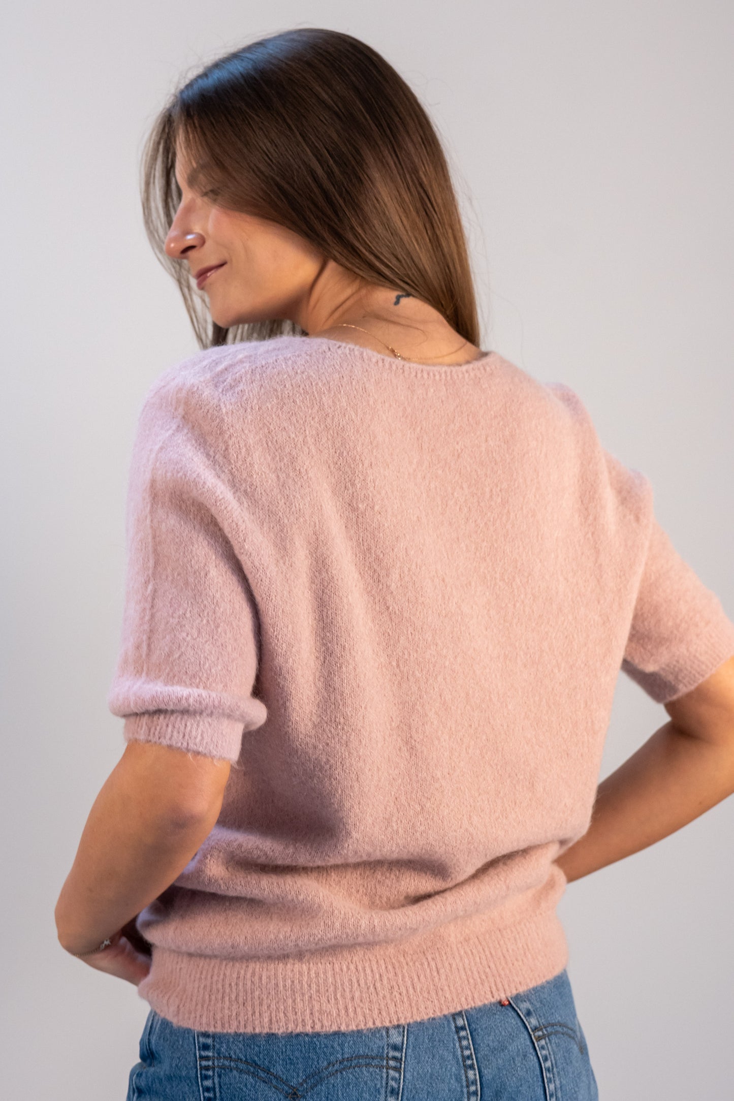 Megztinis "Soft Embrace" rožinis