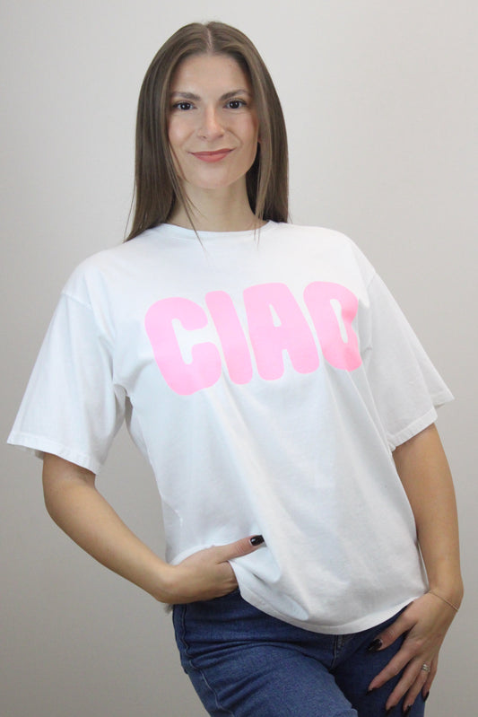 Marškinėliai "CIAO" balta