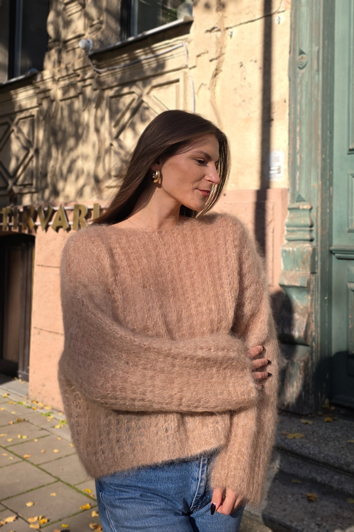 Moheros megztinis "Celeste" nude