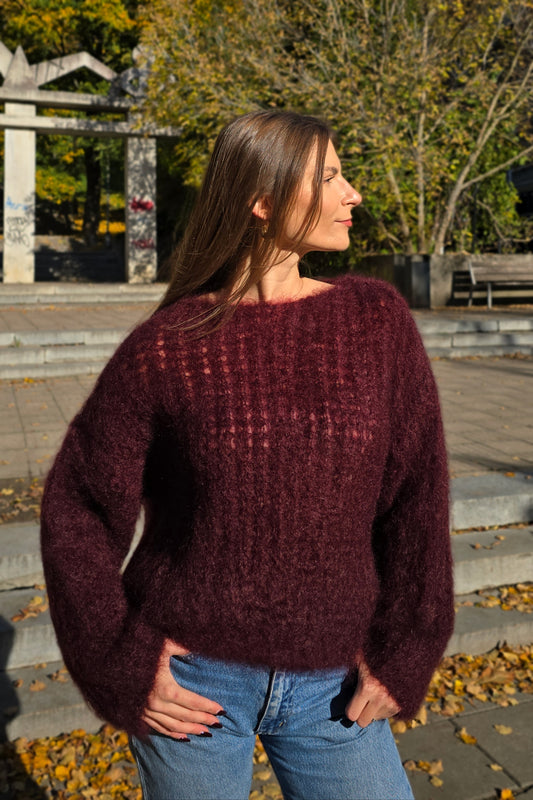 Moheros megztinis "Celeste" bordo