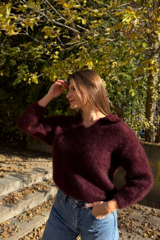 Moheros megztinis "Élégance" bordo