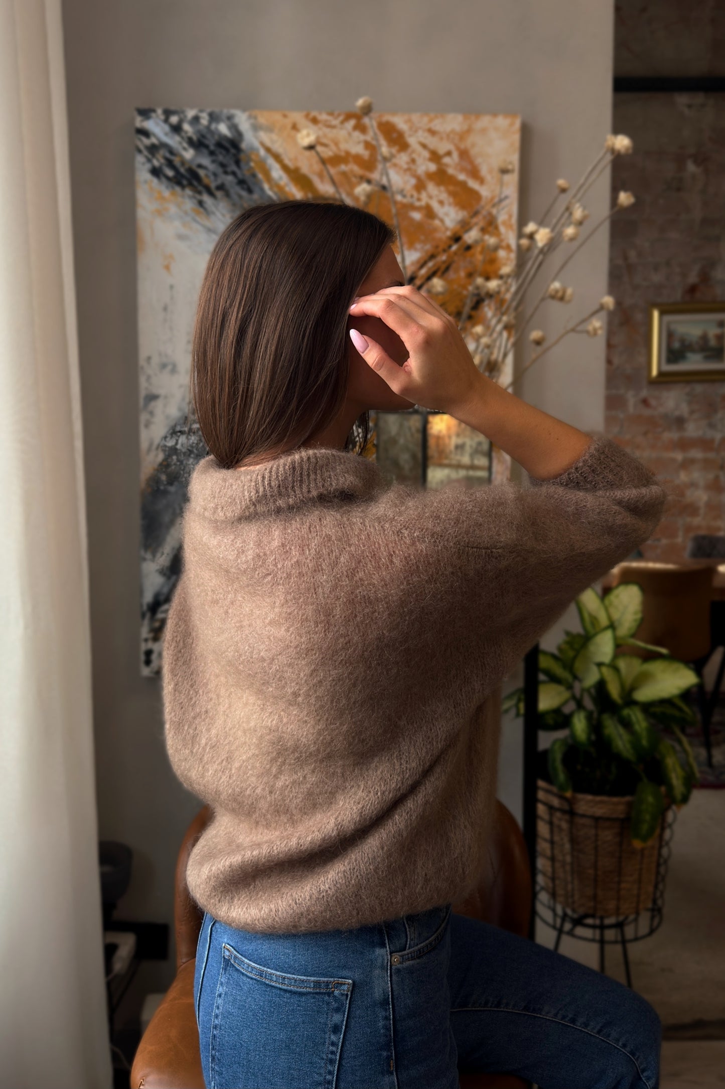 Moheros megztinis "Élégance" karamelė