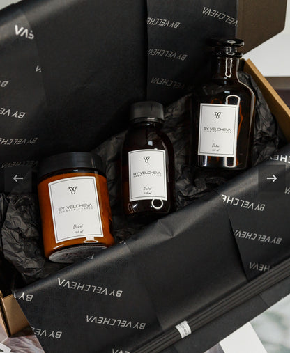 By Velcheva šventinis dovanų rinkinys – namų kvapas ir aromatinė žvakė