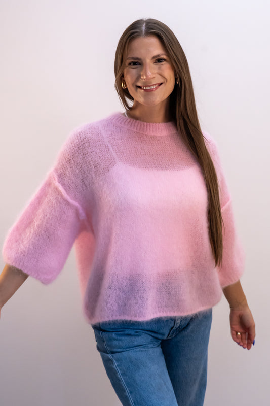 "Luma" rožinis moheros megztinis