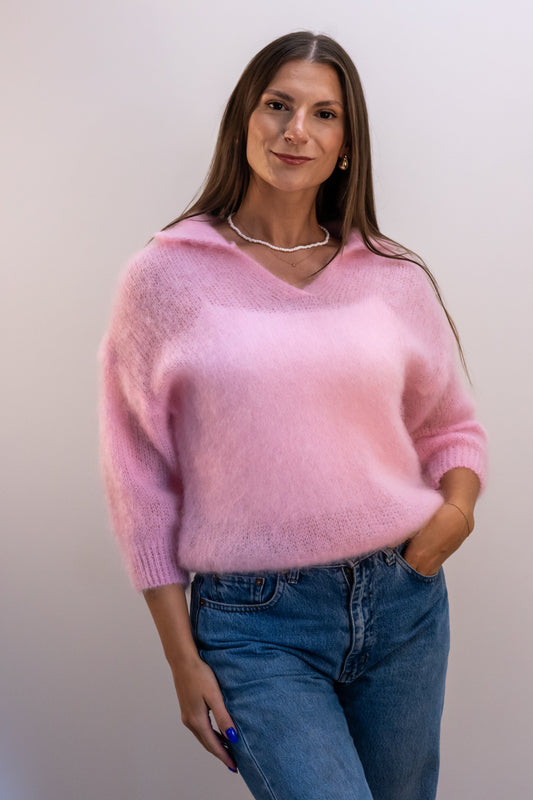 "Sofiè" rožinis moheros megztinis