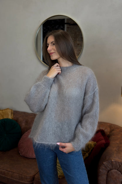 Moheros megztinis "Belle" pilkas