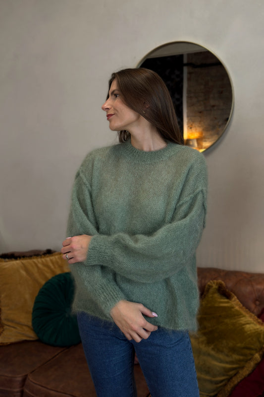 Moheros megztinis "Belle" žalias