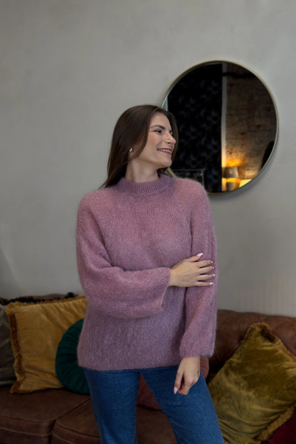 Moheros megztinis "Lumiere" rožinis