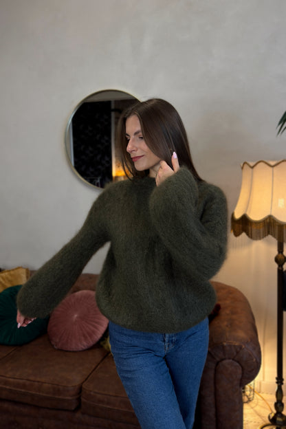 Prabangus Moheros megztinis "Carolina" žalias