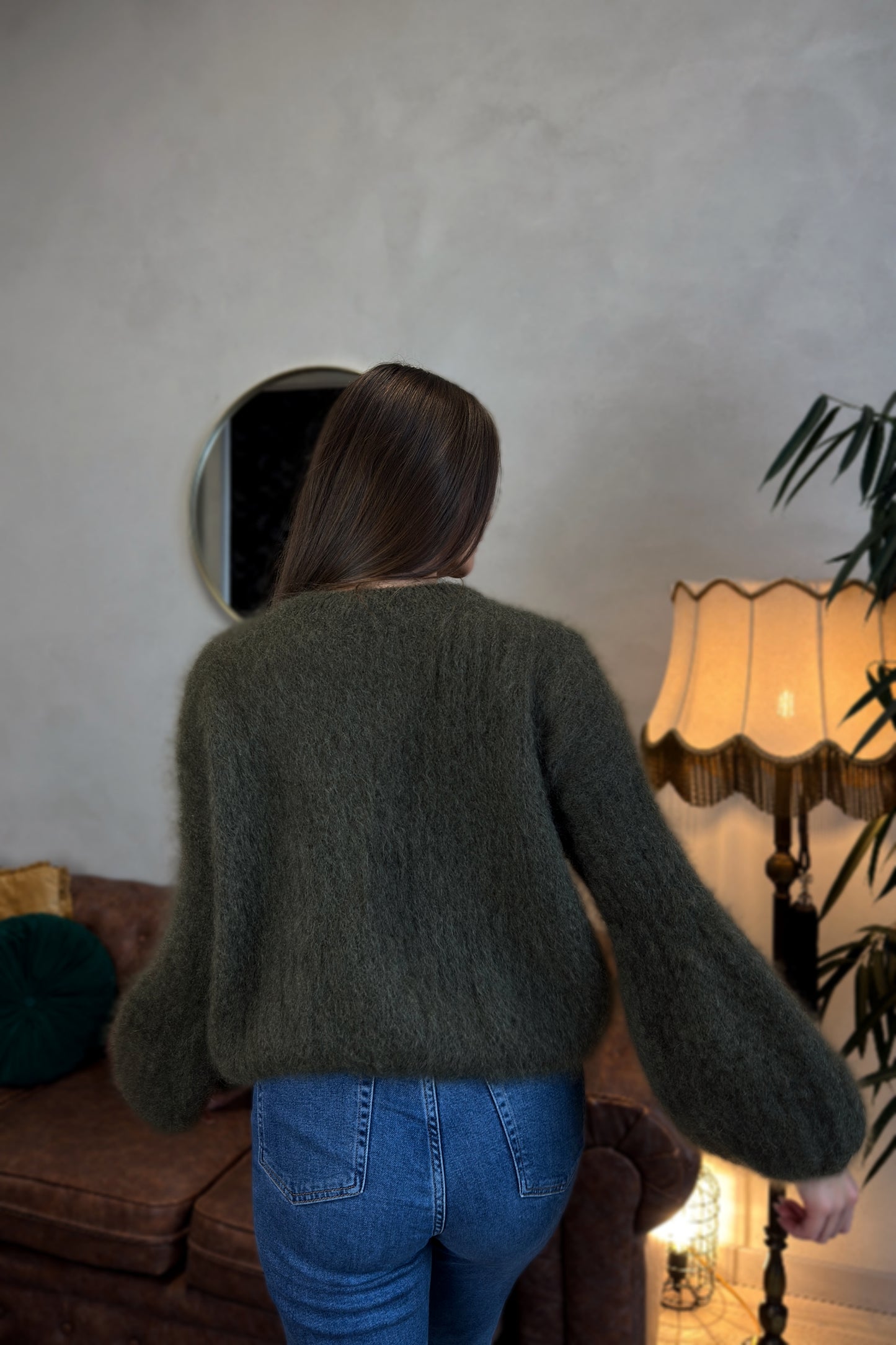 Prabangus Moheros megztinis "Carolina" žalias