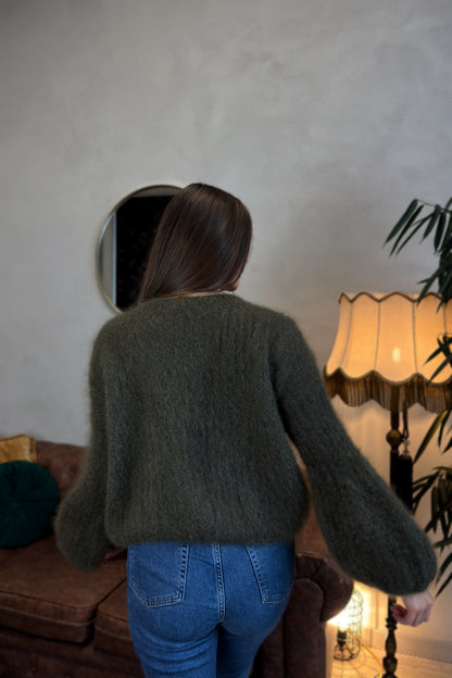 Prabangus Moheros megztinis "Carolina" žalias