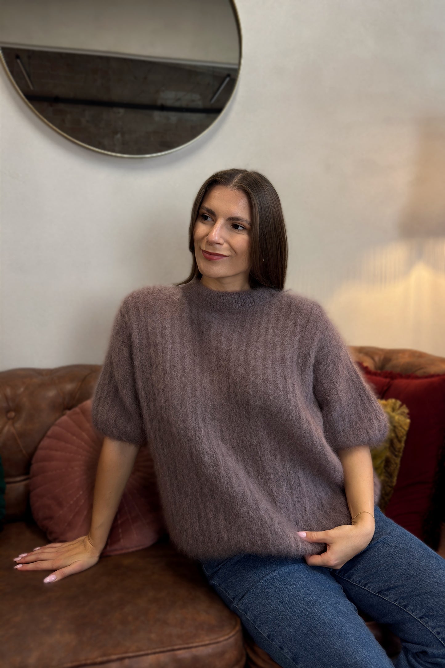 Prabangus Moheros megztinis "Bellini" capučino