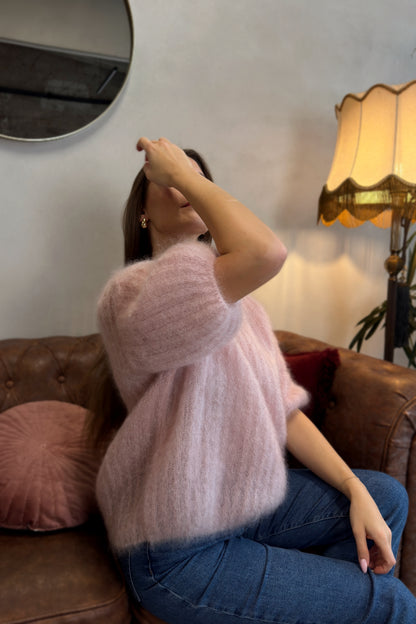 Prabangus Moheros megztinis "Bellini" rožinis