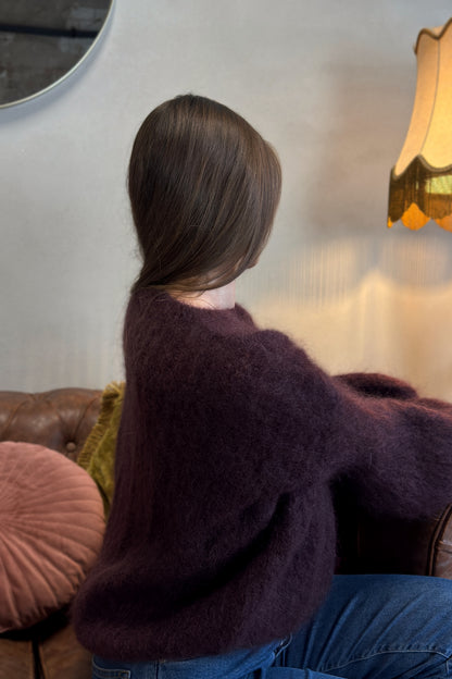 Prabangus Moheros megztinis "Carolina" bordo