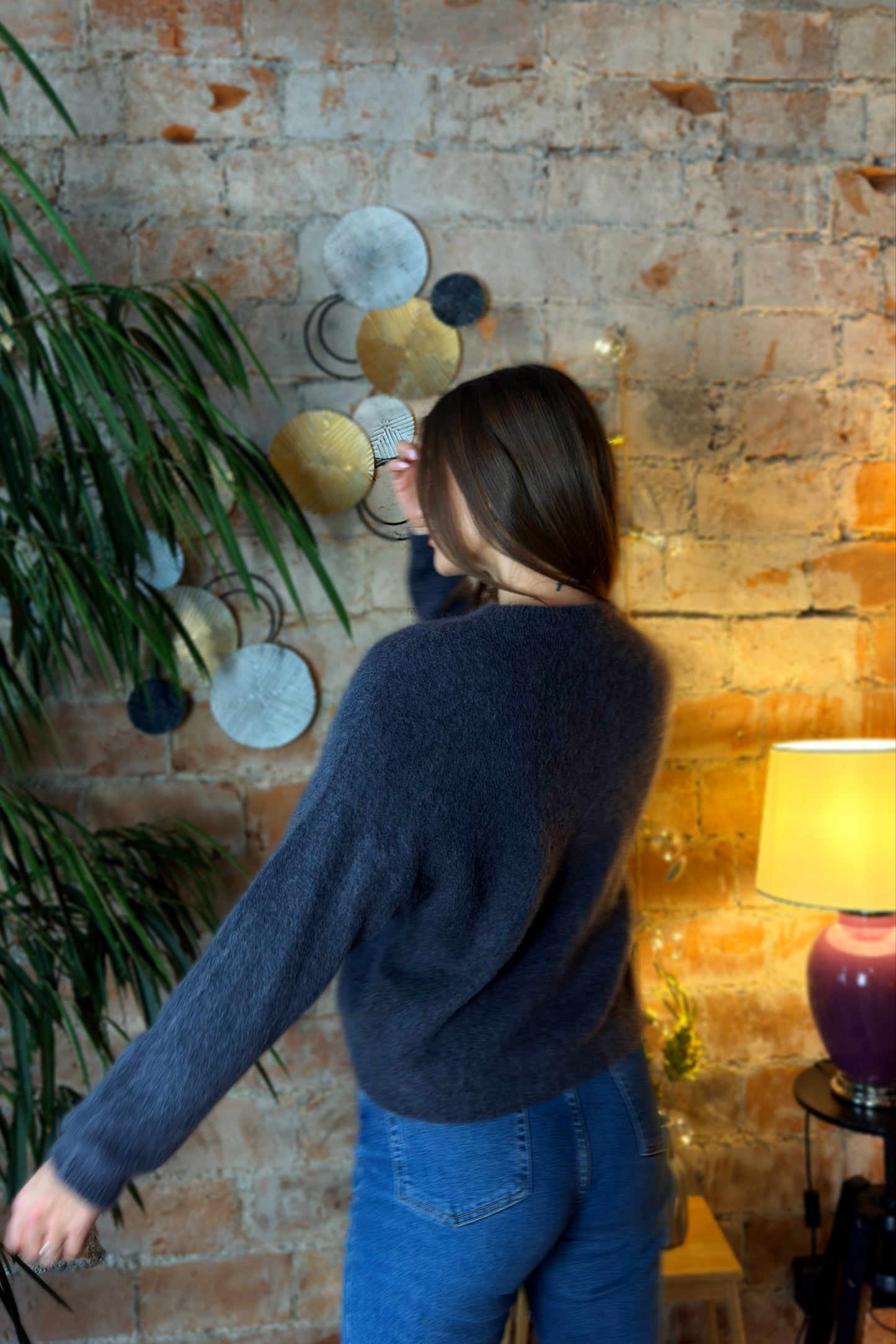 Moheros megztinis "Noa" mėlynas