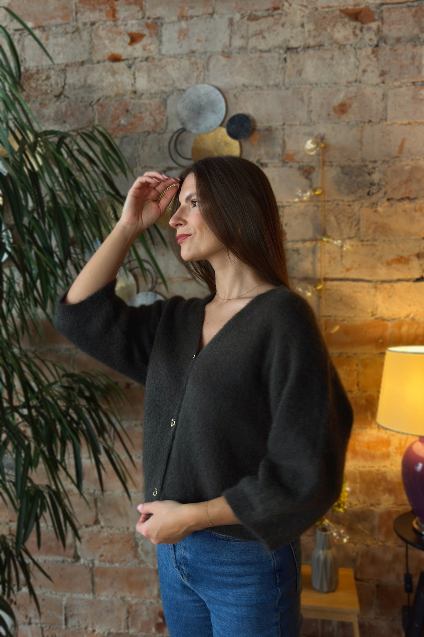 Moheros megztinis "Clair" žalias