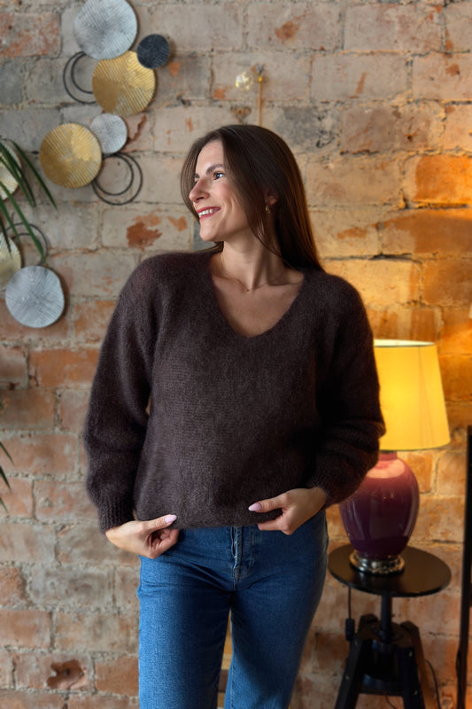 Moheros megztinis "Fleur" rudas