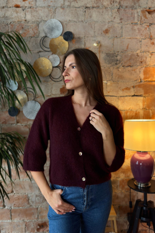 Moheros megztinis "Clair" bordo