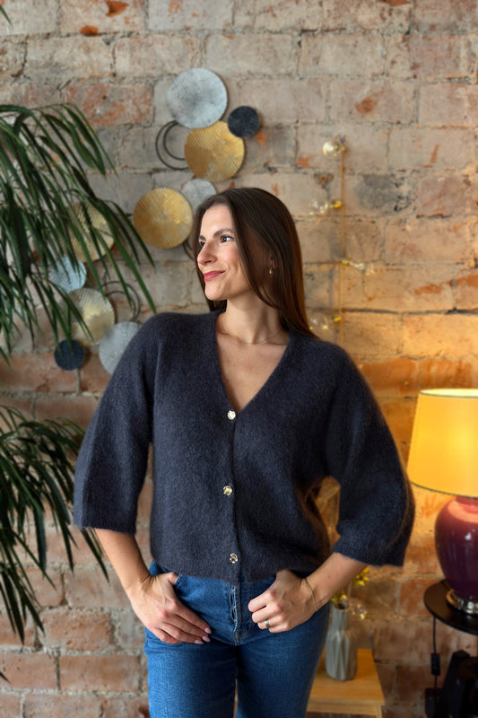 Moheros megztinis "Clair" mėlynas