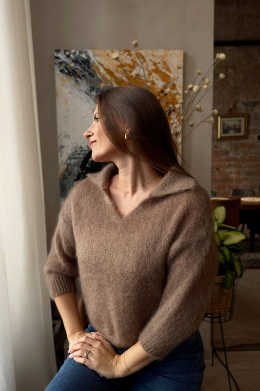 Moheros megztinis "Élégance" karamelė