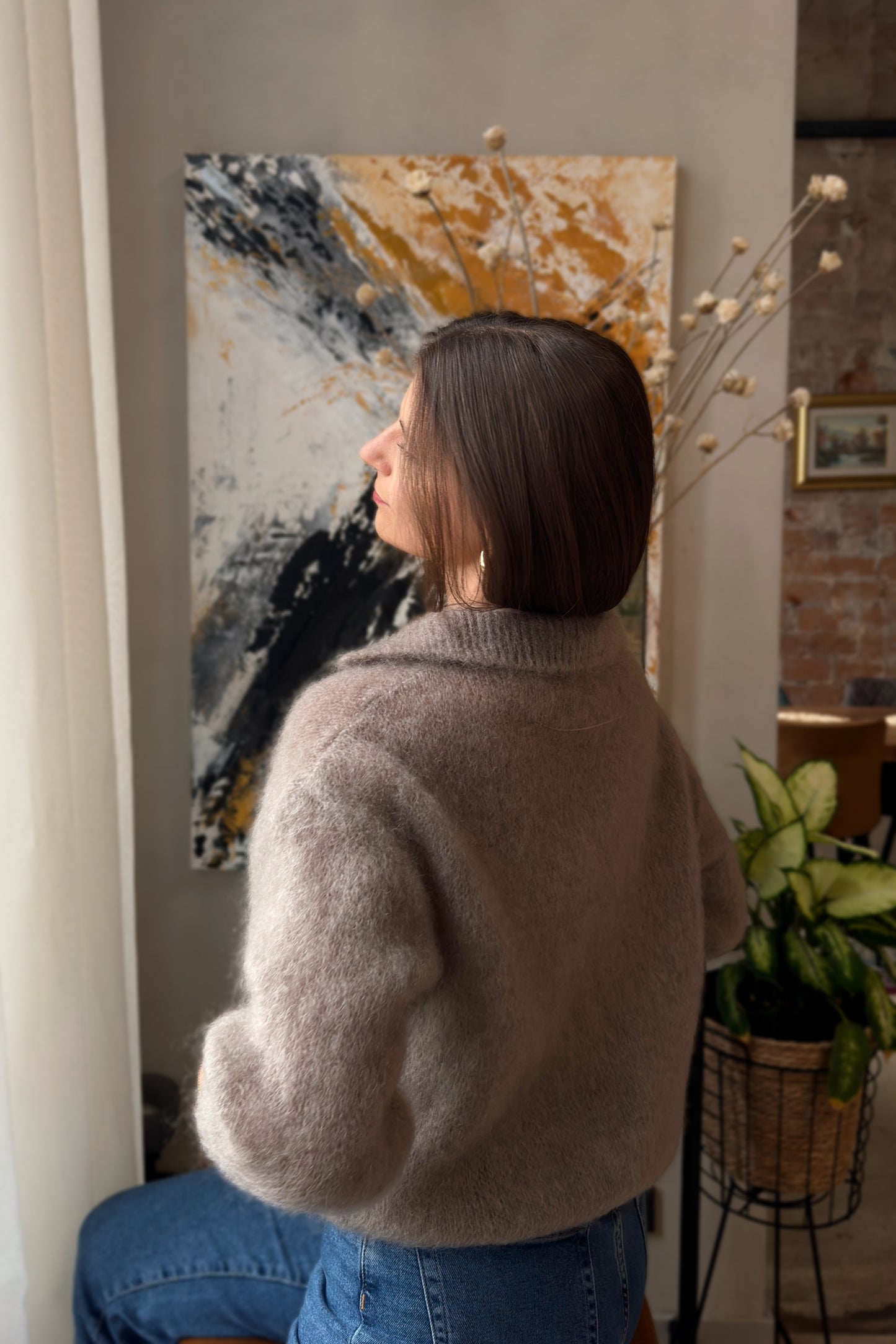 Moheros megztinis "Élégance" kapučino