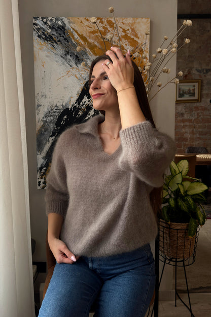 Moheros megztinis "Élégance" kapučino