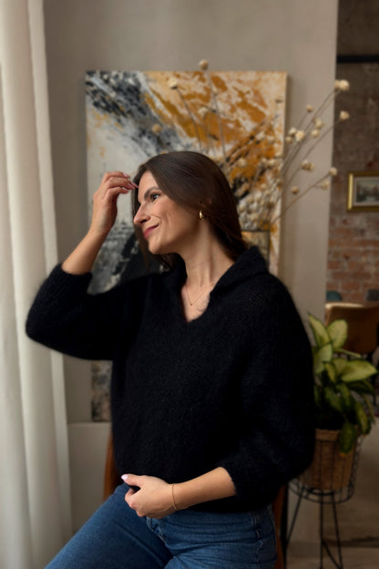 Moheros megztinis "Élégance" juoda