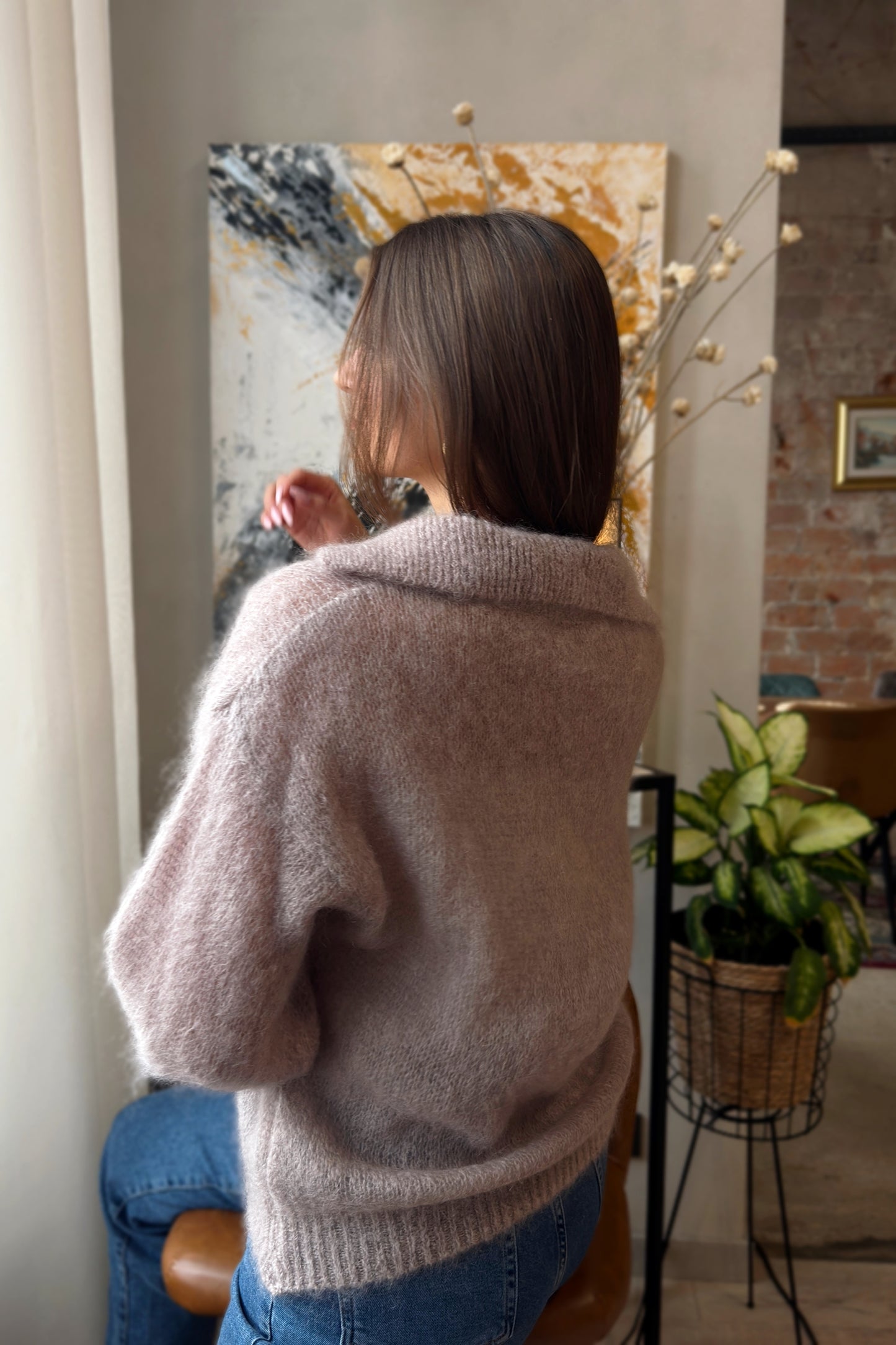 Moheros megztinis "Élégance" pilka