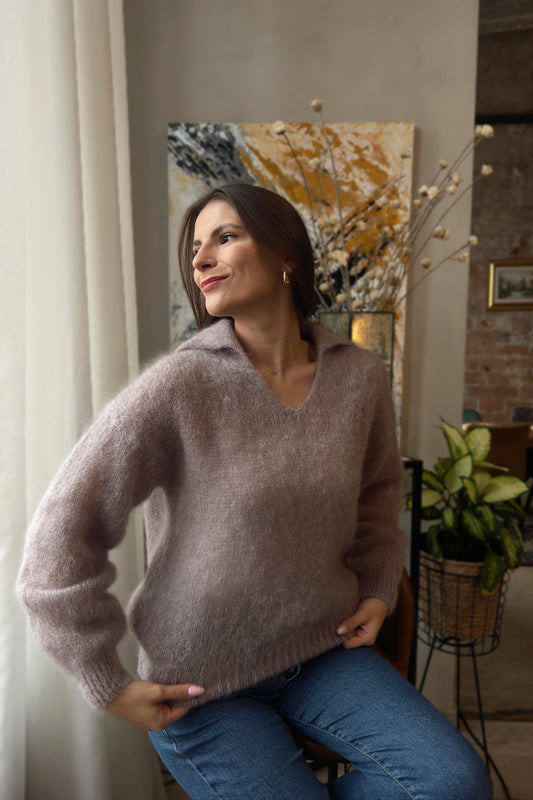 Moheros megztinis "Élégance" pilka