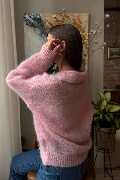 Moheros megztinis "Élégance" rožinis