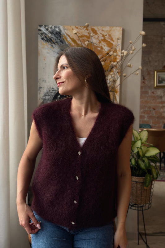 Moheros liemenė "Blanc" bordo